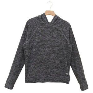 Forever 21 Hooded Sweatshirt Womens Small Gray Marled Thumbhole Running Gym